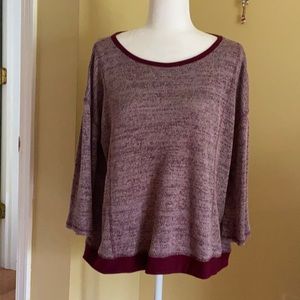 Maroon and white key hole shirt